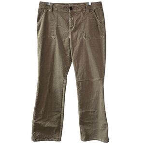 Eddie Bauer Corduroy Jeans with button flap pockets tan pants women’s 12 preppy